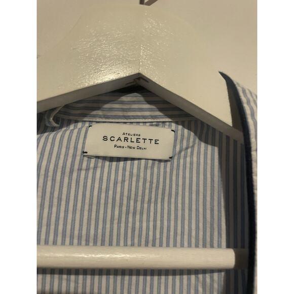 ATELIERS SCARLETTE Kimonour And White Stripe Robe - No Tie - Picture 3 of 8